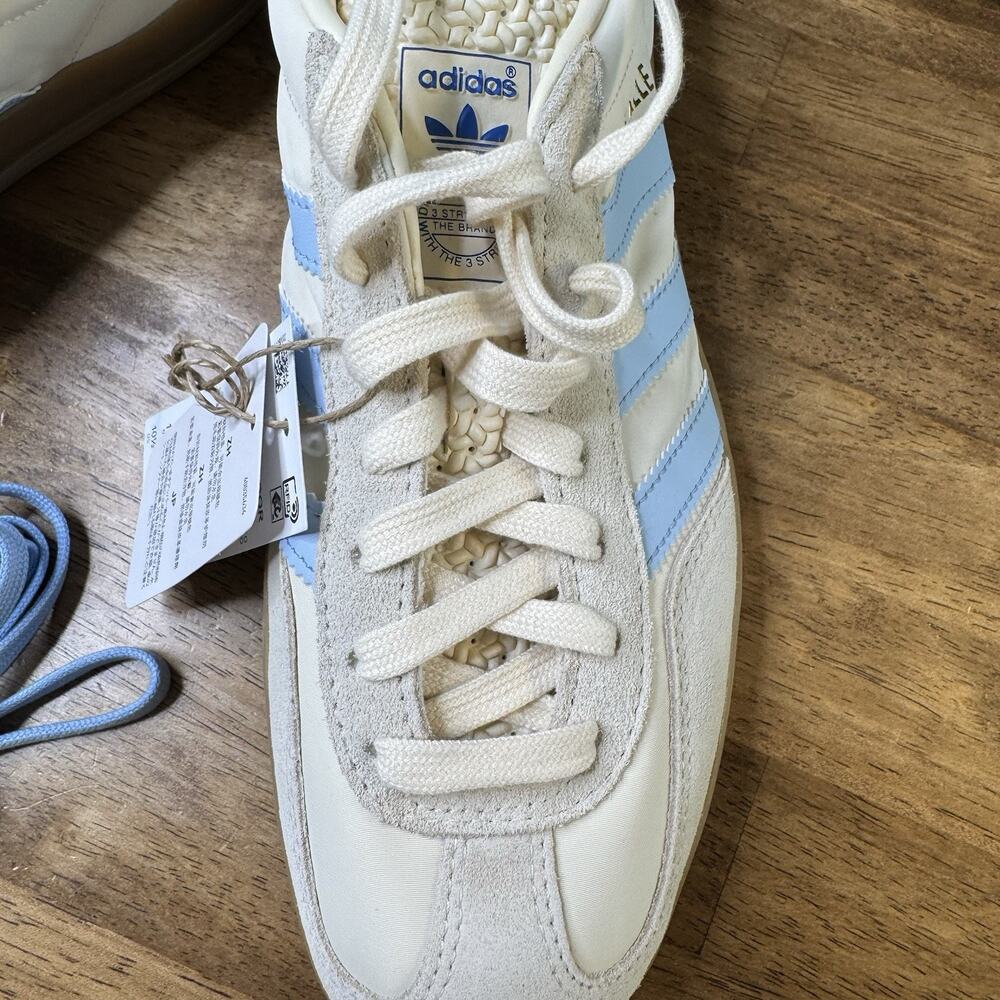 Adidas Gazelle Indoor Cream Blue Gum Sole Sneakers Mens 10.5 JI2004 - Picture 6 of 14